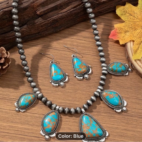 Jewelry - Retro Fashion Bohemian women Necklace and Earring Set